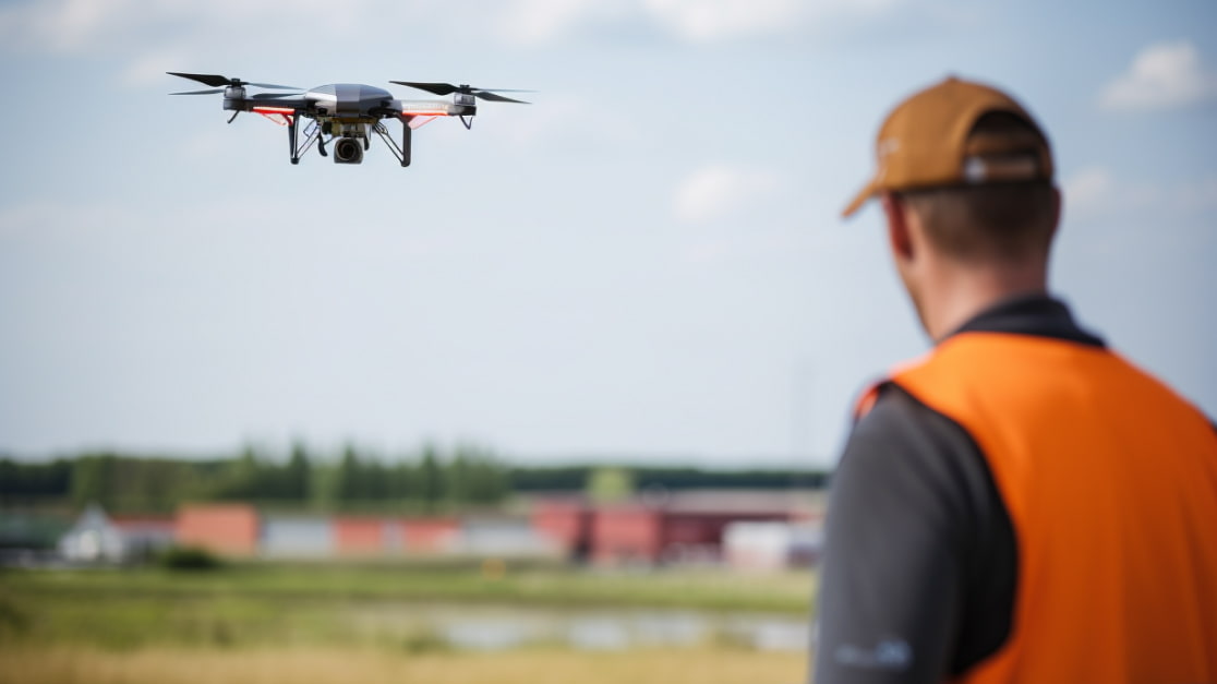 Drohne der speziellen Kategorie im Flug